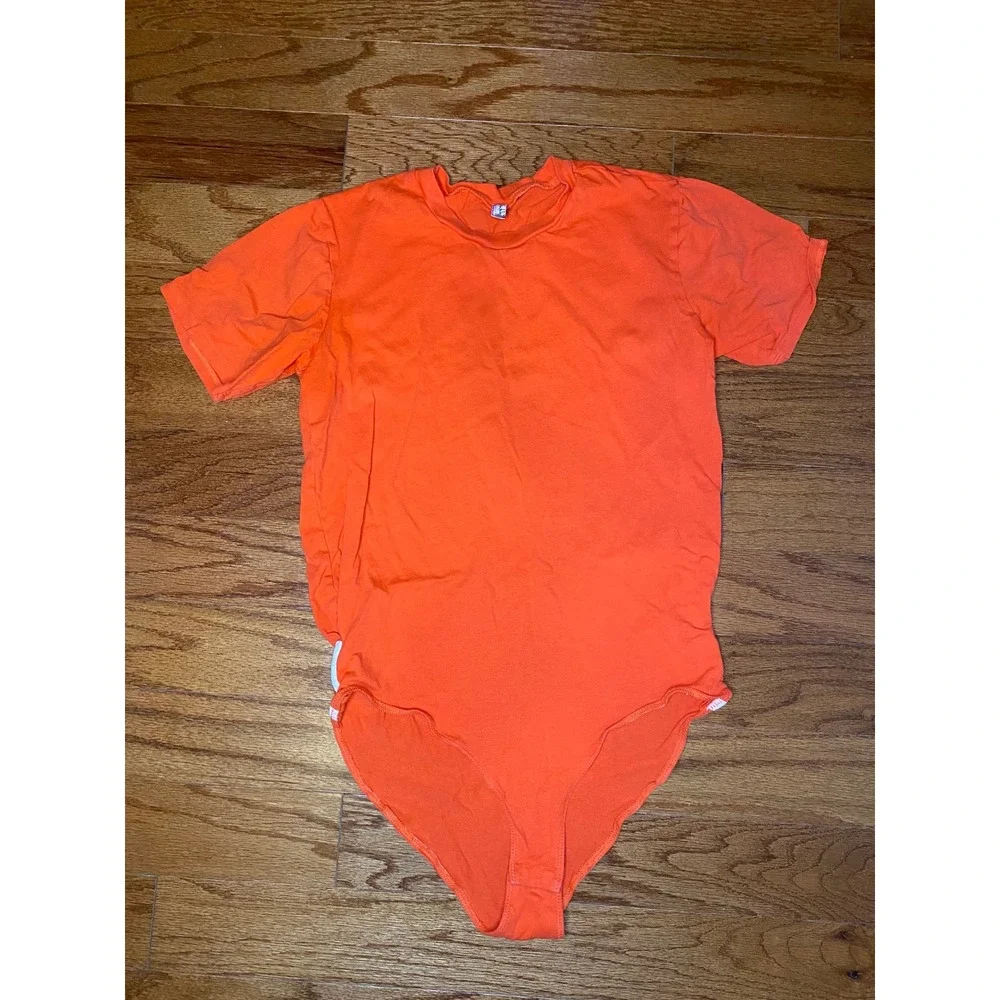 Feee People Intimately Orange Short Sleeved‎ Body Suit Size XS